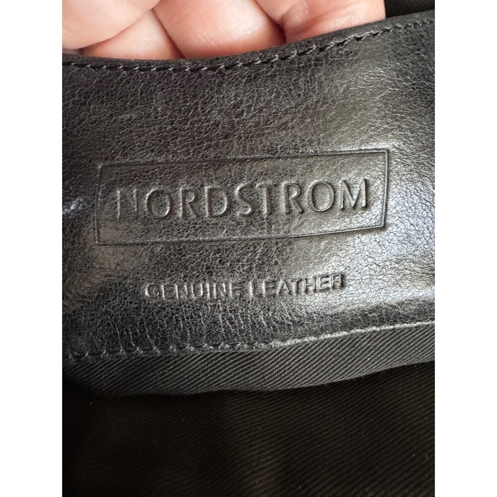 Vintage 90s Nordstrom Leopard Calf Hair & Leather Satchel Bag – Turn Lock Black - Picture 12 of 13